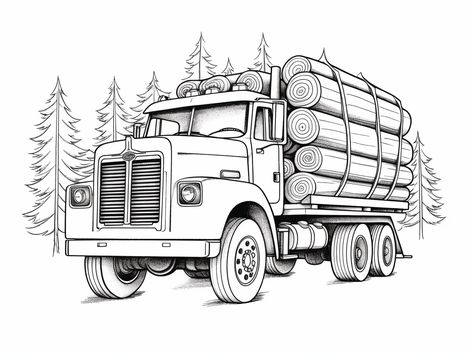 illustration of Creative log-truck mandala design Trucks Drawing, Truck Coloring Pages Free Printable, Trucks Coloring Pages, Log Truck, Curricular Activities, Ranger Truck, Coloring Page For Adults, Truck Coloring Pages, Kids Coloring Book