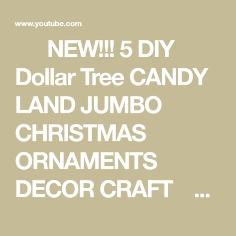 🍭 🎀 NEW!!! 5 DIY Dollar Tree CANDY LAND JUMBO CHRISTMAS ORNAMENTS DECOR CRAFT🍭🎀Olivias Romantic Home Jumbo Christmas Ornaments, Christmas Ornaments Decor, Romantic Home, Giveaway Winner, Romantic Homes, Christmas Decorations Ornaments, Forever New, Candy Land, Dollar Tree Diy