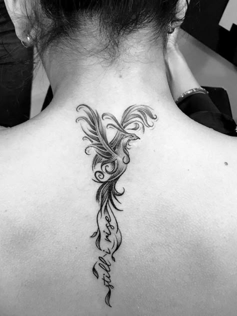 Beauty Spirituality, Phoenix Tattoo Feminine, Small Phoenix Tattoos, Spine Tattoo Ideas, Phoenix Tattoos, Japanese Cherry Blossoms, Tattoo Ideas Inspiration, Phoenix Tattoo Design, Geniale Tattoos