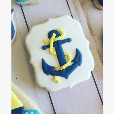 Anchor Cookies Decorated, Anchor Cookies, Sugar Cookies Royal Icing, Cookies Royal Icing, United States Naval Academy, Cookies Sugar, Navy Chief, Summer Cookies, Decorated Sugar Cookies