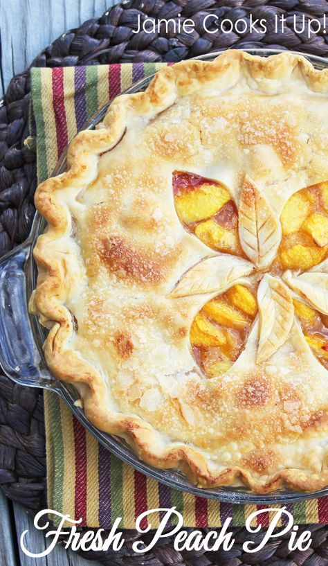 Fresh Peach Pie from Jamie Cooks It Up For eduardo Fresh Peach Pie, Grandbaby Cakes, Peach Pie Recipes, Peach Desserts, Best Pie, Fruit Pie, Favorite Pie, Peach Pie, Peach Recipe