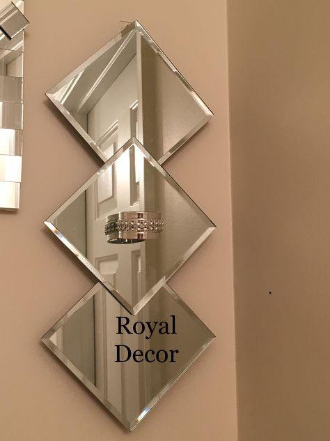 Dollar store candle holder. From square mirrors and napkin holder. Square Mirror Wall Decor Diy, Square Mirror Ideas Diy, Dollar Tree Mirror Ideas Wall Art, Square Mirror Ideas, Square Mirror Wall Decor, Diy Mirror Wall Decor, Diy Mirror Wall, Square Mirrors, Mirror Decor Ideas