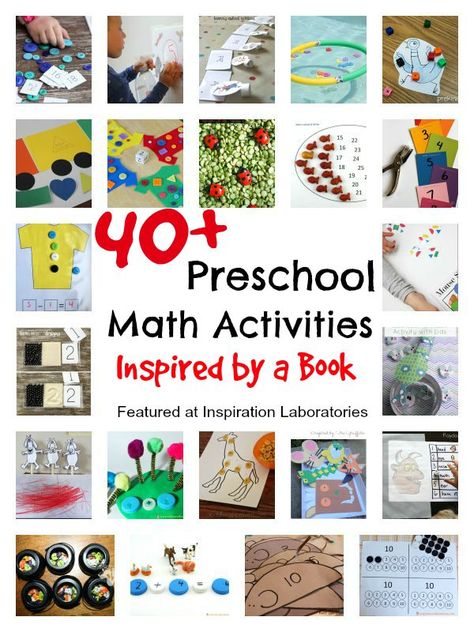 Great collection of preschool math activities inspired by book! Stories For Preschoolers, Math Stories, Preschool Math Activities, Preschool Math Games, Math Activities For Kids, Prek Math, Math Activities Preschool, Preschool Books, Homeschool Math