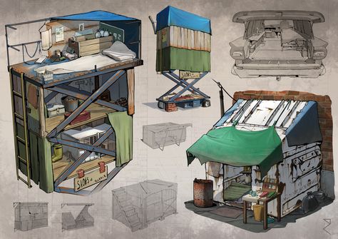 ArtStation - Andy's apartment - exterior props, Alexander Pavlenko Apocalypse House, Concept Art Gallery, Apartment Exterior, Post Apocalyptic Art, Props Concept, Apocalypse Art, Apocalypse Survival, Building Concept, Portfolio Inspiration