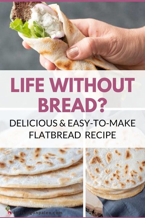 Been missing sandwiches or bread while on the AIP Diet (Autoimmune Paleo Protocol)? This easy-to-make flatbread may be the answer to your dreams! If you find this recipe helpful, you may really enjoy the resources in my Paleo & AIP Freebie Library! There's a “dump” freezer meal plan, a list of AIP-compliant breakfast toppings, and so much more. Plus, you'll get even more ideas sent to your inbox! Paleo Quick Bread Recipes, Paleo Autoimmune Diet Recipes, Aip Bread Autoimmune Paleo, Hs Diet Autoimmune Paleo, Aip Flatbread Recipe, Aip Lunches On The Go, Autoimmune Protocol Diet Recipes Breakfast, Aip Savory Recipes, Cold Aip Lunch