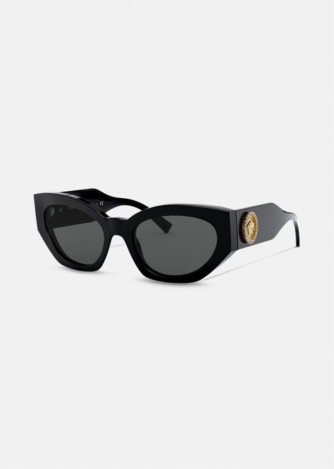 Versace Shades, Crystal Noir, Sunglasses Versace, Unique Eyewear, Crystal Sunglasses, Luxury Clothes Men, Unique Sunglasses, Shades For Women, Versace Sunglasses