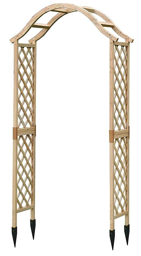 Selections Wooden Garden Arch (Tan) with Ground Spikes: Amazon.co.uk: Garden & Outdoors Wooden Garden Arch, Wooden Arches, Rambling Roses, Garden Arch Trellis, Metal Wedding Arch, Ground Spikes, Wooden Arch, Garden Arches, Uk Garden