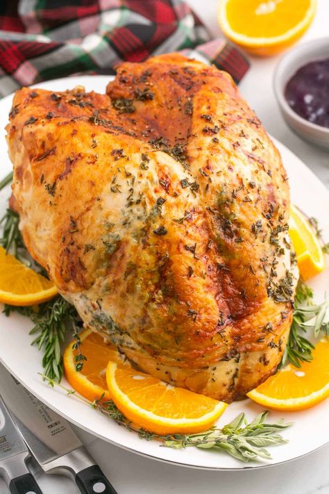 This easy Roasted Turkey Breast recipe is the only one you need! This turkey breast is juicy, flavorful and has perfectly crispy skin. Instant Pot Turkey Breast, Best Roasted Turkey, Baked Trout, Instant Pot Turkey, Asparagus Casserole, Cooking Turkey Breast, Little Sunny Kitchen, Sunny Kitchen, Oven Roasted Turkey