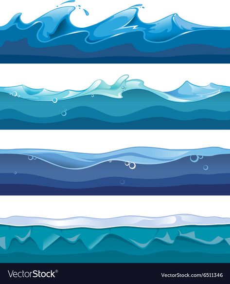 Water Illustration Vector, Sea Vector Illustrations, Mass Drawing, Flow Illustration, Waves Illustration, Wave Clipart, Wave Boat, Wave Drawing, Ocean Waves Painting