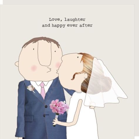 Rosie Made A Thing, Funny Wedding Cards, Wedding Greetings, Wedding Congratulations Card, Quirky Illustration, Wedding Congratulations, My Funny Valentine, Wedding Greeting Cards, Wedding Humor