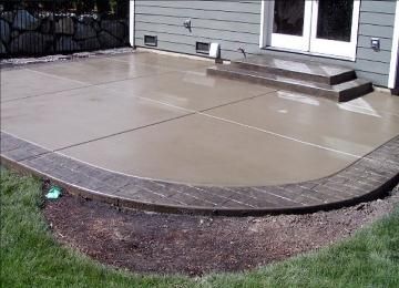 Colored Cement Patio | Concrete FX, Pool Deck and Patio Gallery, Stamped, Stained Concrete Painted Cement Patio, Diy Patio Ideas, Design Per Patio, Landscape Stairs, Cement Patio, Ranch Homes, Concrete Patio Designs, Patio Layout, Concrete Patios