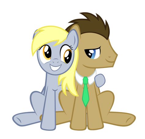 pals Doctor Whooves, Time Turner, Derpy Hooves, Simple Background, Necktie, Transparent Background