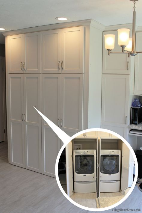 Hidden Laundry Rooms, Laundry In Kitchen, Hidden Laundry, Laundry Room/mud Room, Pantry Laundry, Room Storage Diy, Laundry Room Closet, Laundry Room Renovation, Balkon Design