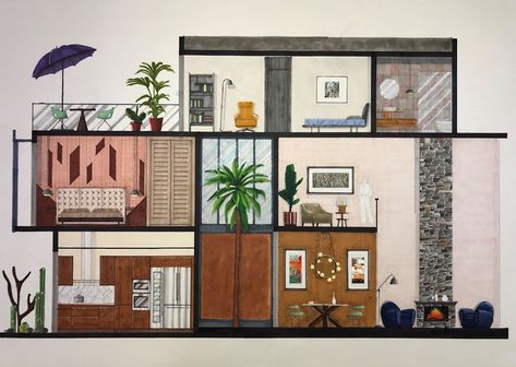 marker color design section Floor Plan Rendering Markers Interior Design, Section And Elevation Drawings, Section Rendering Architecture, Section Drawing Interior, Floorplan Rendering Marker, Interior Section Drawing, Section Plan Architecture, Architecture Section Render, Cross Section Architecture