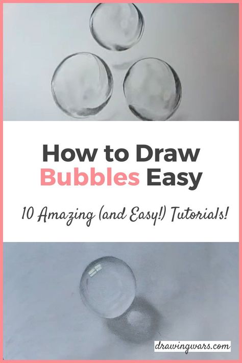 How To Draw Bubbles With Pencil, Realistic Bubble Drawing, How To Draw Bubbles Step By Step, How To Draw Bubbles On White Paper, Drawing Bubbles On White Paper, Watercolor Bubbles Painting, Charcoal Drawing Ideas For Beginners, Drawing Bubbles, How To Draw Bubbles