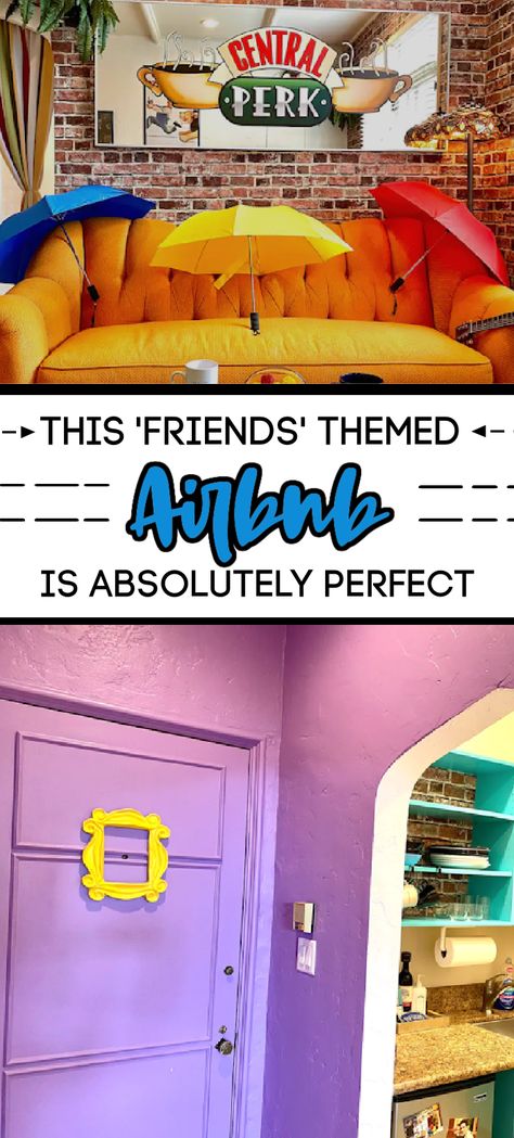 Themed Airbnb, Turquoise Kitchen, Airbnb House, Adult Birthday Party, Tv Decor, Friends Party, Kitchen Themes, Friends Show, Friends Tv Show