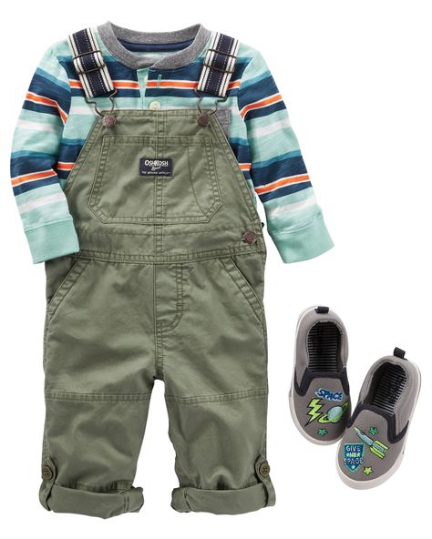 Baby Boy OKF17JUNBABY36 | Carters.com Toddler Boy Easter Outfit, Toddler Hairstyles Boy, Boys Easter Outfit, Toddler Overalls, Kids Winter Outfits, Boys Fall Outfits, Baby Overalls