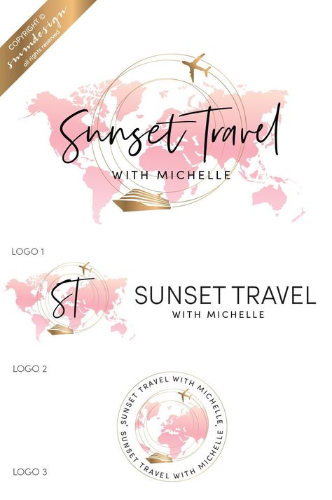 Travel Watercolor Kit, Logo Voyage, Travel Agency Logo, Map Logo, Travel Watercolor, Blogger Logo, Logo Travel, Travel Art Kit, Hex Color