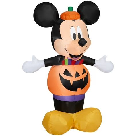 Lantern Costume, Halloween Mickey Mouse, Yard Inflatables, Outdoor Halloween Decorations, Mouse Halloween, Pumpkin Outfit, Mickey Mouse Halloween, Pumpkin Stem, Christmas Inflatables