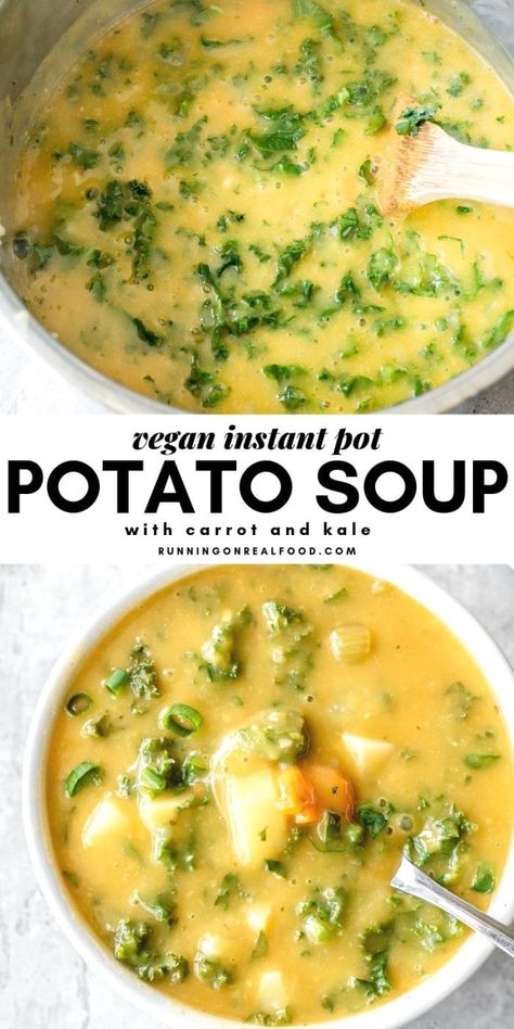 Instant Pot Kale, Kale Potato Soup, Instant Pot Potato Soup, Kale Potato, Vegan Instant Pot, Parsley Recipes, Chopped Kale, Wallpaper Food, Vegan Instant Pot Recipes