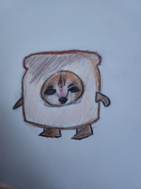 I drew dis <3 Bread Cat, Drawing Things, Cat Drawing, Banana Bread, Bread, Drawings, Quick Saves, Color