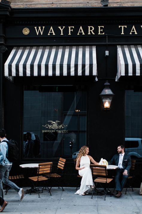 Intimate Wedding at Wayfare Tavern San Francisco — Buena Lane Photography Wayfare Tavern San Francisco Wedding, Coffee Shop Exterior Design, Wayfare Tavern Wedding, Wayfare Tavern, Cafe Bar Interior, Restaurant Exterior Design, Cafe Exterior, Restaurant Exterior, Shop Facade