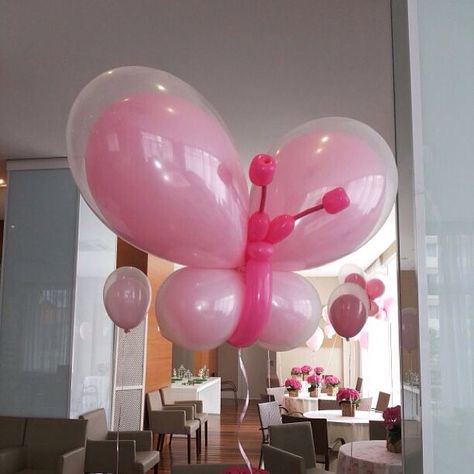 Ballon Butterfly, Balloon Butterfly, Butterfly 1st Birthday, Party Balloons Diy, Balloon Tower, Butterfly Balloons, 1st Birthday Balloons, Butterfly Birthday Party, Balloon Display