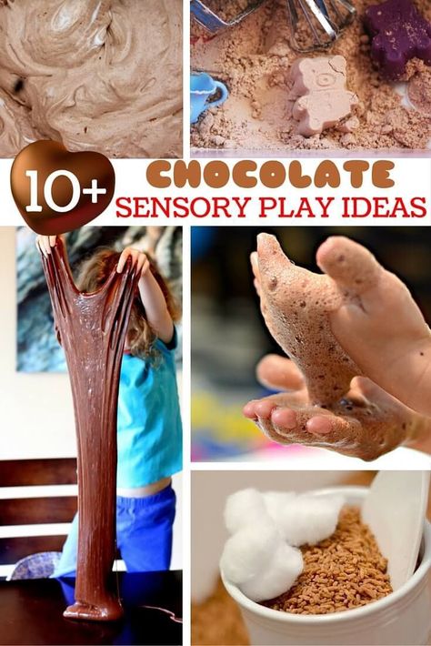 Camping Nursery Theme, Chocolate Play Dough, Chocolate Activities, Chocolate Paint, Play Dough Invitation, Chocolate Slime, Play Ideas For Kids, The Chocolate Touch, Recipes Kids Can Make