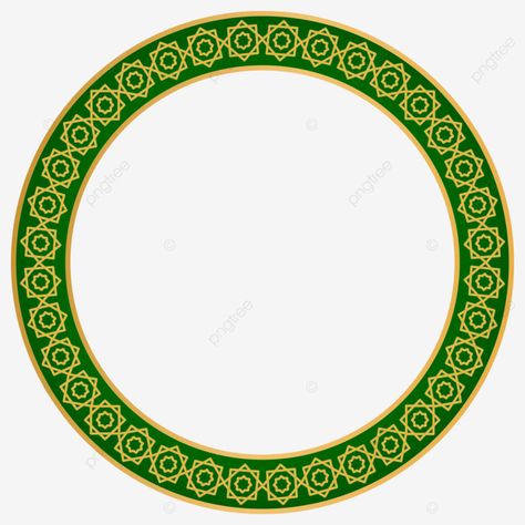 Round Png, Islamic Vector, Arabic Style, Green Circle, Diwali Greetings, Frame Vector, Islamic Art Pattern, Art Green, Round Frame