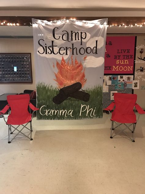 Recruitment Banner - Campfire Theme Sorority Retreat Activities, Recruitment Banner, Sorority Retreat, Brand Trip, Sisterhood Retreat, Retreat Activities, Retreat Themes, 2024 Banner, Sorority Banner