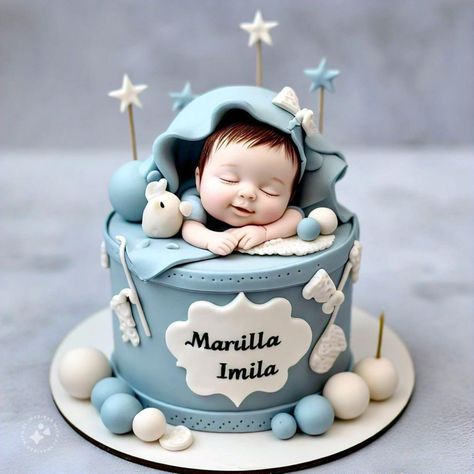 40 Days Cake Baby, Baby Shower Cake Designs, Birthday Cake Decorating Ideas, Cake For Husband, Happy Birthday Cake Pictures, Mini Tortillas, Cake Decorating Ideas, Simple Birthday, Creative Birthday