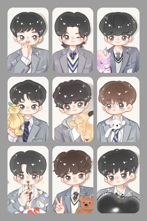 Exo Cartoon, Exo Chibi Fanart, Exo Stickers, Exo Chibi, Family Coloring Pages, Fanart Kpop, Exo Art, Exo Fanart, Exo Funny