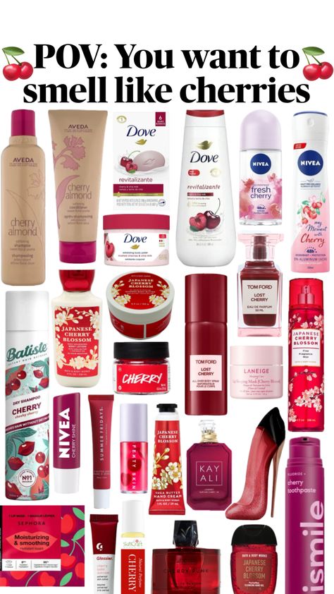 Smell like cherry #cherry #perfume #fragrance #beauty Cherry Perfume, Cherry Products, Proper Skin Care Routine, Cherry Cherry, Serious Skin Care, Fragrances Perfume Woman, Body Hygiene, Beauty Routine Tips, Bath And Body Works Perfume