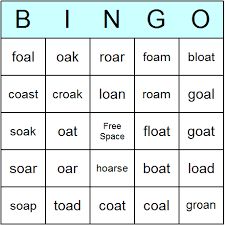 Image result for oa word list Dolch Words Activities, Oa Words, Dolch Word List, Bingo Card Generator, Digraphs Activities, Bingo Card Template, Digraph Words, Vowel Digraphs, Word Bingo