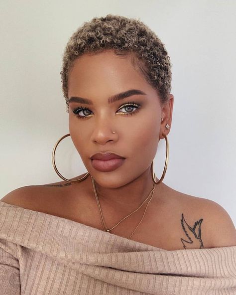 @alissa.ashley is a goddess on earth! Don't forget to follow @ziliz.co and sign up to get latest updates on our app release and be the… Fluffy Curly Hair, Big Chop Natural Hair, Short Natural Hair, Twa Hairstyles, Tapered Natural Hair, Natural Hair Cuts, Natural Hair Short Cuts, Short Afro, Pelo Afro