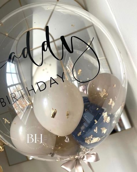 DERBY LUXURY BALLOON STYLIST | GARLANDS • EVENTS on Instagram: "Our signature bubbles make the best present for absolutely any occasion. Each balloon is hand crafted and personalised to any requirement. We use a combination of custom colours to ensure each balloon is truly bespoke. Order now directly from our website. Next day collection available. #balloon #balloons #birthday #balloondecor #party #balloonart #balloongarland #happybirthday #balloonartist #balloondecoration #love #birthdaypar Happy Birthday Balloons For Men, Balloon Inside Balloon, Valentine Hotel, Balloon Design For Birthday, Birthday Songs Video, Man Bouquet, Bobo Balloon, Balloon Designs