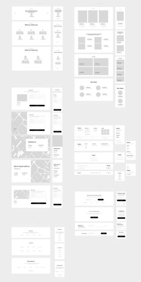 Responsive Web Design Wireframe, Web Wireframe, Webpage Design Layout, Wireframe Website, Website Design Inspiration Layout, Wireframe Design, Footer Design, Page Layout Design, Corporate Website