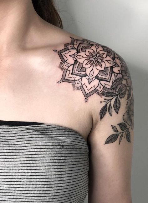 Mendala Tattoo, Shoulder Mandala Tattoo, Shoulder Mandala, Mandala Tattoo Shoulder, Mandala Tattoos For Women, Shoulder Cap Tattoo, Mandala Tattoo Designs, Floral Mandala Tattoo, Mandala Tattoo Sleeve