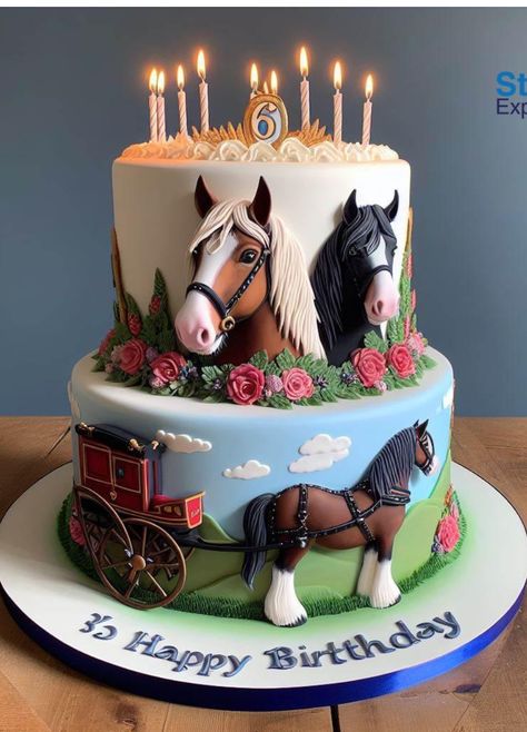 Horse Cakes Ideas, Horse Cakes Birthday, Horse Birthday Cakes, Birthday Cake Horse, Horse Cake Ideas, Horse Party Ideas, Country Birthday Cakes, Horses Cake, Cake Horse