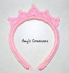 Amy's Crochet Creative Creations: Crochet Tiara Headband Cute Tiara, Crochet Crown Pattern, Crochet Tiara, Headbands Crochet, Crochet Crown, Crochet Princess, Crochet Headbands, Headband Crochet, Tiara Headband