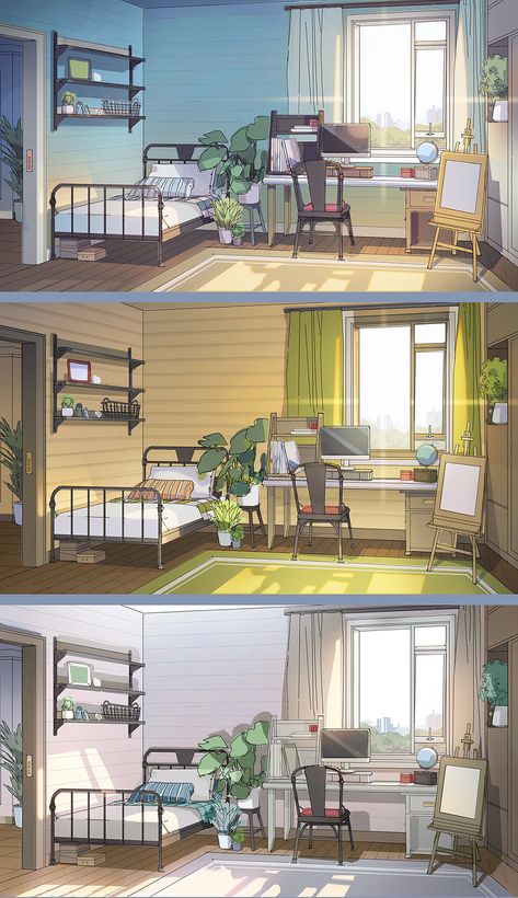 Interior Pattern Design, Bedroom Background Design, Anime Interior Background, Interior Design Digital Art, Dorm Background, Apartment Reference, Drawing Room Concept, Room References, Living Room Illustration