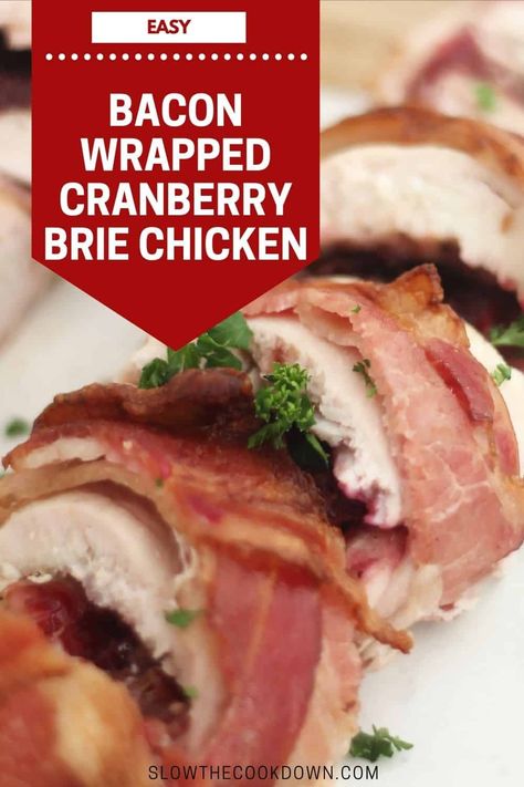 Time to get festive at your dinner times with this delicious cranberry brie stuffed chicken recipe. Simple to make, chicken breasts are loaded with creamy brie cheese and tangy cranberry sauce before being wrapped in bacon and cooked in the oven. Easy, simple and so delicious! Cranberry And Brie Stuffed Chicken Breast, Cranberry Chicken Breast, Brie Stuffed Chicken, Brie Cheese Recipes, Stuffed Chicken Recipe, Creamy Brie, Bacon Wrapped Chicken Breast, Best Cranberry Sauce, Brie Cranberry