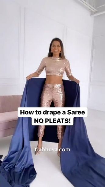 TiaBhuva.com | Saree Silhouette on Instagram: "POV: You’ve found an effortless yet stylish way to drape your saree🤩 Draping a saree with no pleats? It doesn’t get any easier than this! Give the Warrior Drape a try😉 Tia Bhuva Dot Com, summer fashion 2023, modern saree ideas, saree draping, saree draping style, saree draping tutorial, fashion inspo, fashion inspiration, fashion inspos, fashion inspo daily, saree, sare love, saree fashion, saree lover, saree collection, floral saree, saree desig Sari Draping Styles, Draping Fashion Design, Saree Draping Tutorial, Style Saree Draping, Tia Bhuva, Drape A Saree, Saree Silhouette, Draping Saree, Latest Traditional Dresses