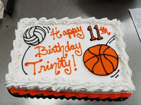 Basketball Sheet Cake, Softball Birthday Cakes, Basketball Cakes, Sports Birthday Cakes, Swimming Cake, Half Sheet Cake, 12 Birthday, Birthday Sheet Cakes, Basketball Cake