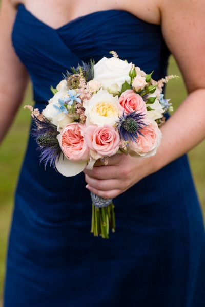 Homecoming Bouquets, Chic Barn Wedding, Dance Flowers, Barn Wedding Photography, Navy Bridesmaid Dresses, Prom Flowers, Maine Wedding, Flora Fauna, England Wedding