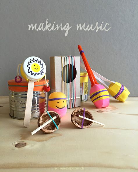 Making Music - selber 6 Instrumente basteln | schaeresteipapier | Bloglovin’ Instrument Craft, Homemade Musical Instruments, Making Musical Instruments, Homemade Instruments, Diy Instruments, Music Crafts, Diy Musical Instruments, Music And Movement, Plastic Spoons