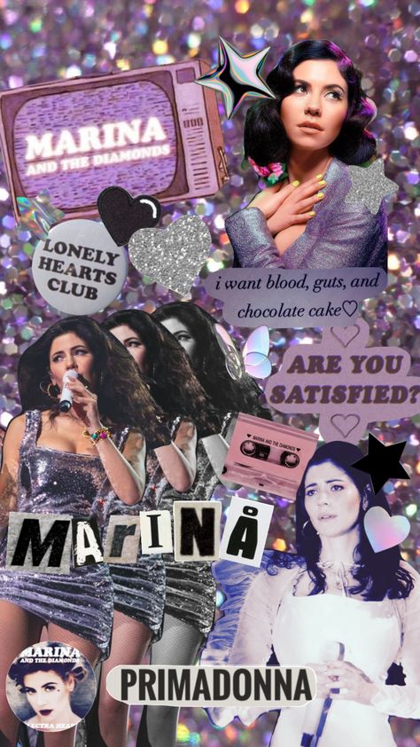 Marina And The Diamonds Aesthetic Wallpaper, Marina And The Diamonds Wallpaper, Marina And The Diamonds Aesthetic, Marina Wallpaper, Marina Poster, Shuffles Wallpapers, Marina Aesthetic, Shuffles Collage, Electra Heart