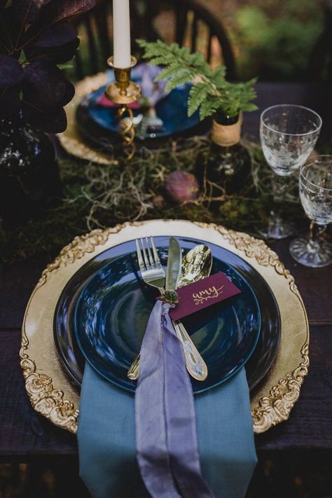 Jewel Tone Wedding, Rainy Wedding, Celestial Wedding, Dark Wedding, Whimsical Wonderland, Moody Wedding, Whimsical Wonderland Weddings, Wedding Breakfast, Wedding Table Settings