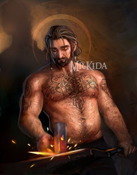 King Thorin II at work in the forge. Azog The Defiler, Tolkien Quotes, Fili And Kili, The Forge, Desolation Of Smaug, Thorin Oakenshield, An Unexpected Journey, I Have Nothing, The Shire