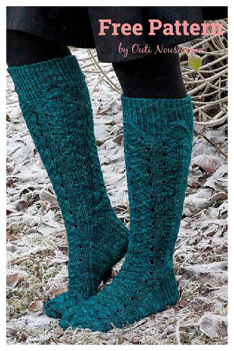 Sulkasato Knee High Socks Free Knitting Pattern Long Socks Knitting Pattern, Aran Socks Free Knitting, Crochet Long Socks Free Pattern, Crochet Knee High Socks Free Pattern, Boot Socks Knitting Pattern, Long Black Socks, Socks Free Knitting Pattern, Knitted Socks Free Pattern, Welly Socks